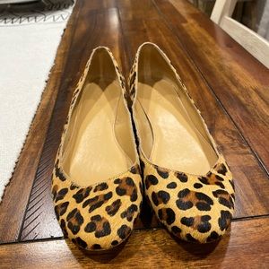 J Crew calf hair leopard flats